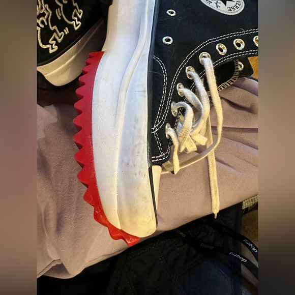 LIMITED EDITION Converse Keith Haring Run Star Black/Red High-Top Sneakers. EUC - Picture 7 of 8